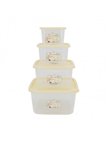 安妮兔方型4入保鮮盒 2302 櫻花