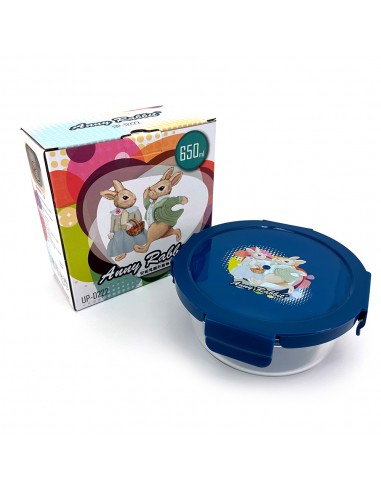 安妮兔圓形耐熱玻璃保鮮盒-650ml