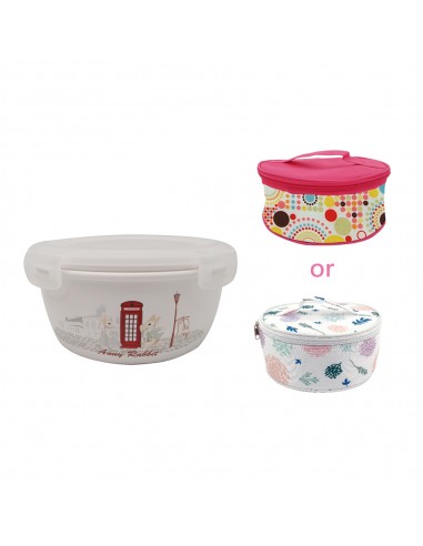 安妮兔陶瓷保鮮蓋碗650ml+小提袋