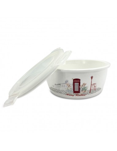 安妮兔陶瓷保鮮蓋碗650ml+小提袋