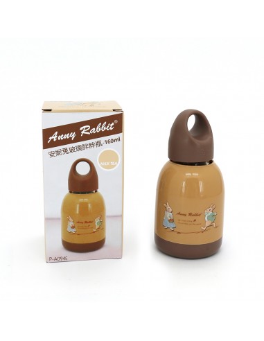 安妮兔玻璃胖胖瓶160ml-奶茶色