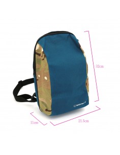 英國熊台製迷彩拼接單肩包-藍綠 2