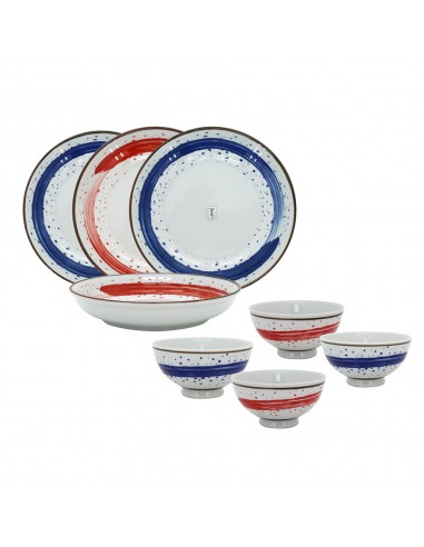 手繪雲彩4碗4盤