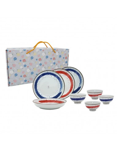 手繪雲彩4碗4盤