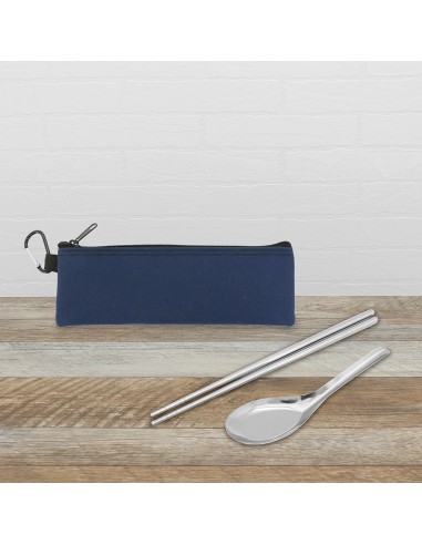 19cm提耳扣環隨身餐具包二件組