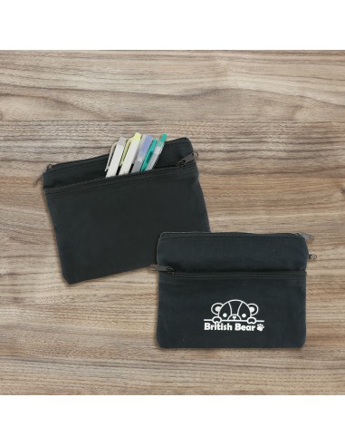 英國熊台製棉布三拉鏈隨身收納袋