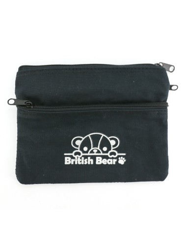 英國熊台製棉布三拉鏈隨身收納袋