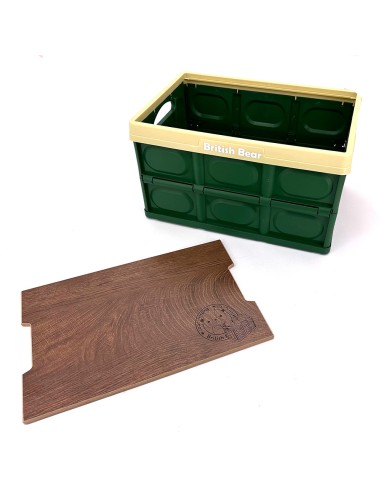 英國熊木紋桌摺疊收納箱50L