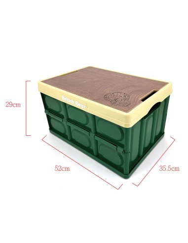 英國熊木紋桌摺疊收納箱50L
