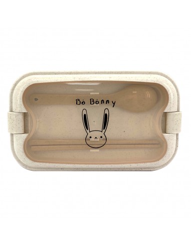 Bo Bonny不鏽鋼分格麥稈便當盒800ml