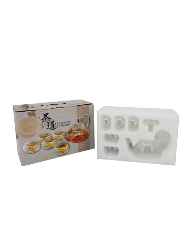 直火玻璃花茶壺組1+5杯