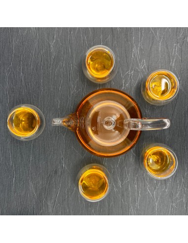 直火玻璃花茶壺組1+5杯