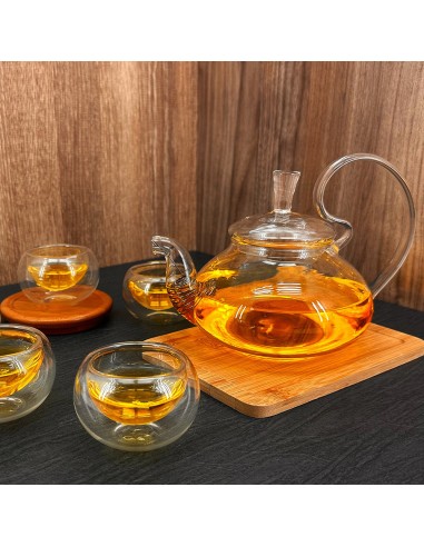 直火玻璃花茶壺組1+5杯
