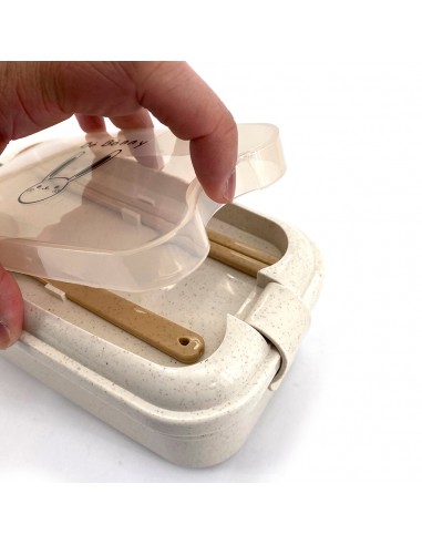 Bo Bonny不鏽鋼分格麥稈便當盒800ml