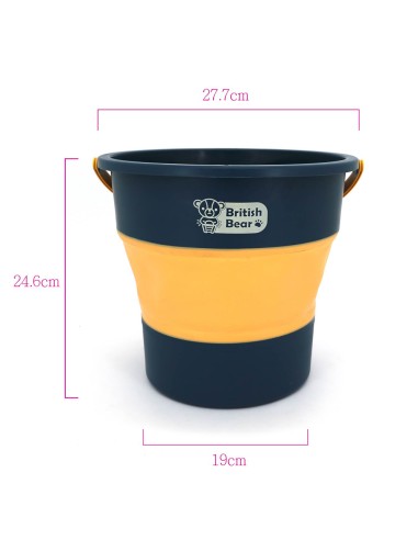 英國熊多功能摺疊水桶-中10L綠黃(盒裝)