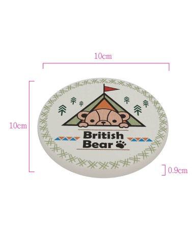 英國熊珪藻土杯墊-露營(盒裝)