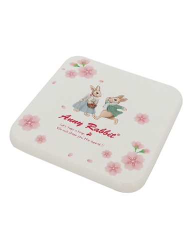 安妮兔珪藻土杯墊-櫻花