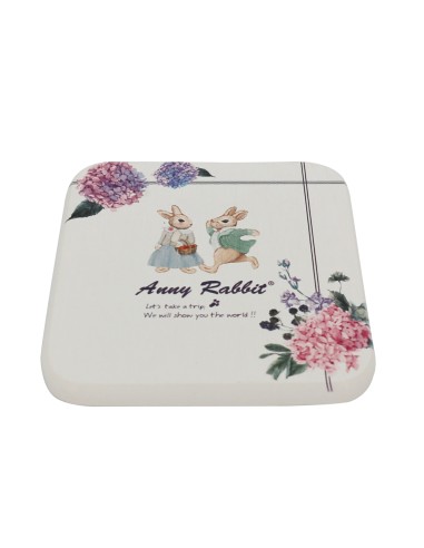 安妮兔硅藻土杯墊-鏽球花