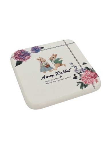 安妮兔硅藻土杯墊-鏽球花