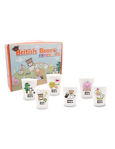英國熊動物瓷杯-6入