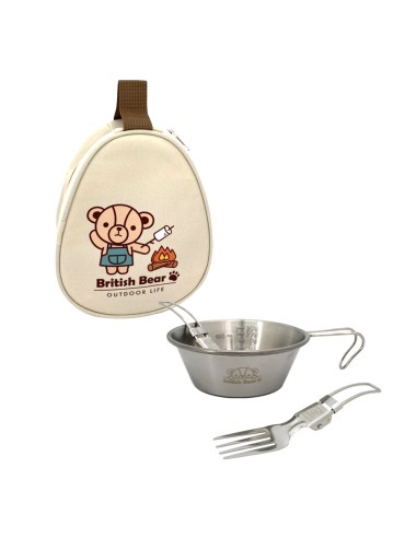 英國熊戶外餐具四件組