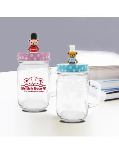 英國熊造型玻璃瓶 450CC-2入