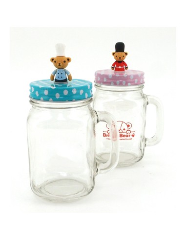 英國熊造型玻璃瓶 450CC-2入