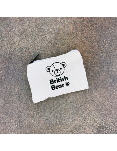 英國熊台製棉布零錢拉鍊包