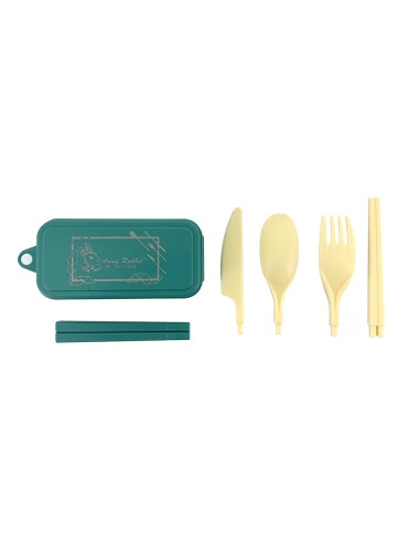 安妮兔摺疊攜帶餐具四件組(盒)