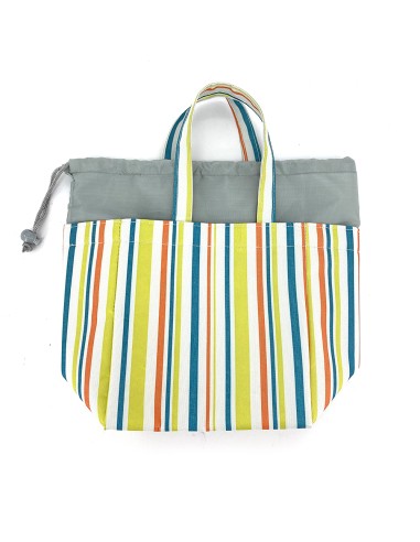 北歐風束口保溫保冷袋-條紋