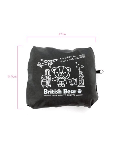 英國熊攜帶旅行袋-黑