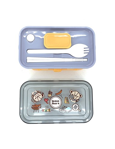 英國熊按壓日式便當盒