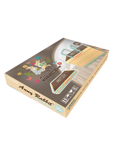 安妮兔手提木紋桌摺疊收納箱30L(盒)