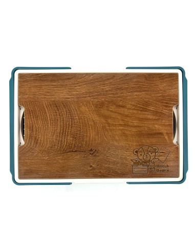 英國熊手提木紋桌摺疊收納箱30L