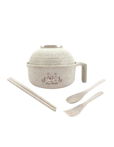 安妮兔小麥稈泡麵碗4件組-收成