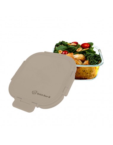 英國熊耐熱玻璃保鮮盒-800ML奶茶