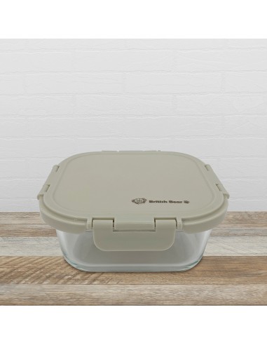 英國熊耐熱玻璃保鮮盒-800ML奶茶