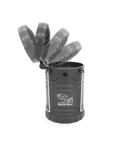 英國熊伸縮露營燈風扇-黑(盒裝)