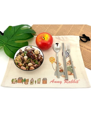 安妮兔束口餐具墊多用袋