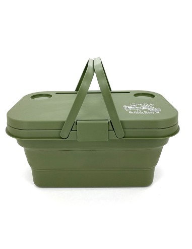 英國熊折疊桌野餐籃-綠