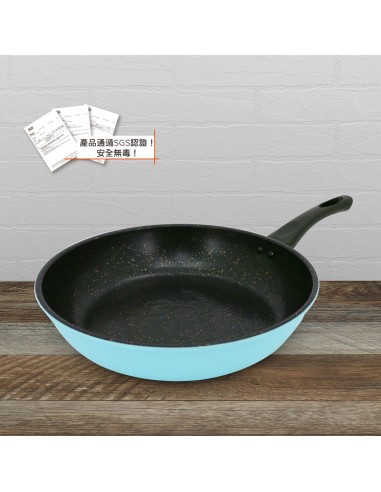 英國熊太空不沾煎炒鍋29CM-藍