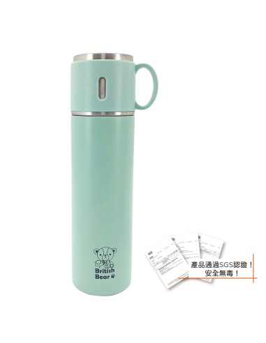 英國熊不鏽鋼真空分享瓶550ml-綠