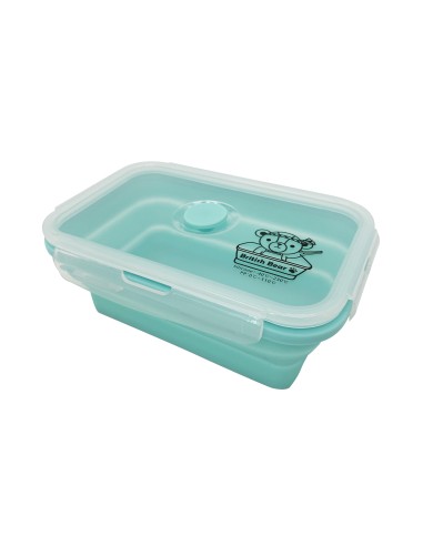 英國熊矽膠摺疊保鮮盒800ML藍