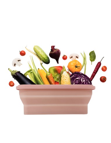 英國熊矽膠摺疊保鮮盒800ML粉