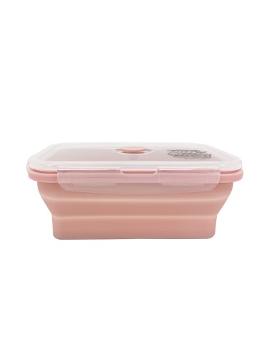 英國熊矽膠摺疊保鮮盒800ML粉