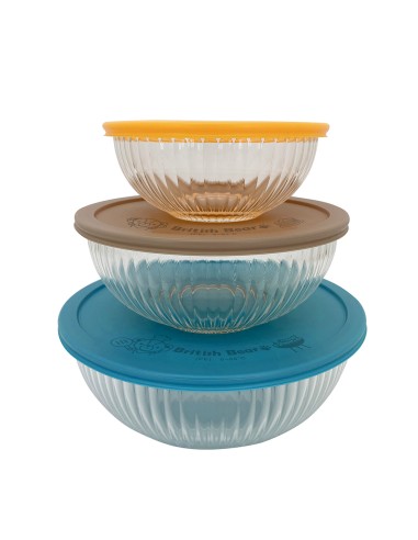 英國熊玻璃超大萬用保鮮碗3入(盒裝)