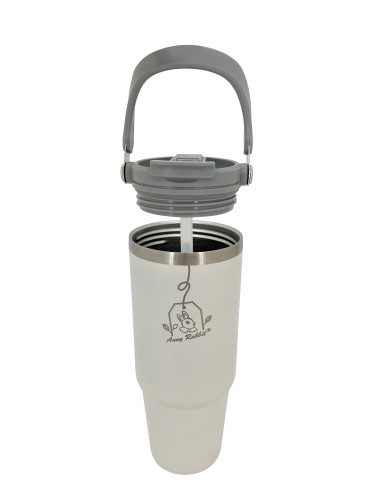 安妮兔雙飲提把冰壩瓶900ml-米白