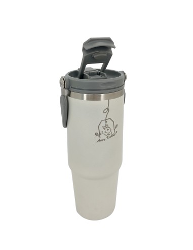 安妮兔雙飲提把冰壩瓶900ml-米白