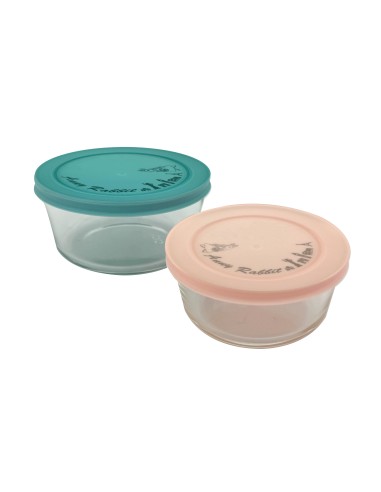 安妮兔玻璃圓形保鮮盒2入