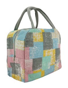 和風手提保溫保冷袋-彩色方塊